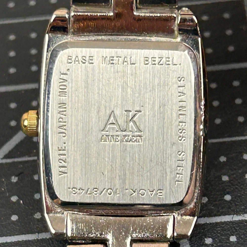 Anne‎ Klein Womens Two Tone Square Watch Roman Numeral Dial 10/8743 Y121E